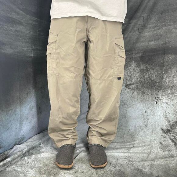 Y2K True Spec Baggy Cargo Pants Loose fit size 34 x 29 tan cream - Picture 3 of 7